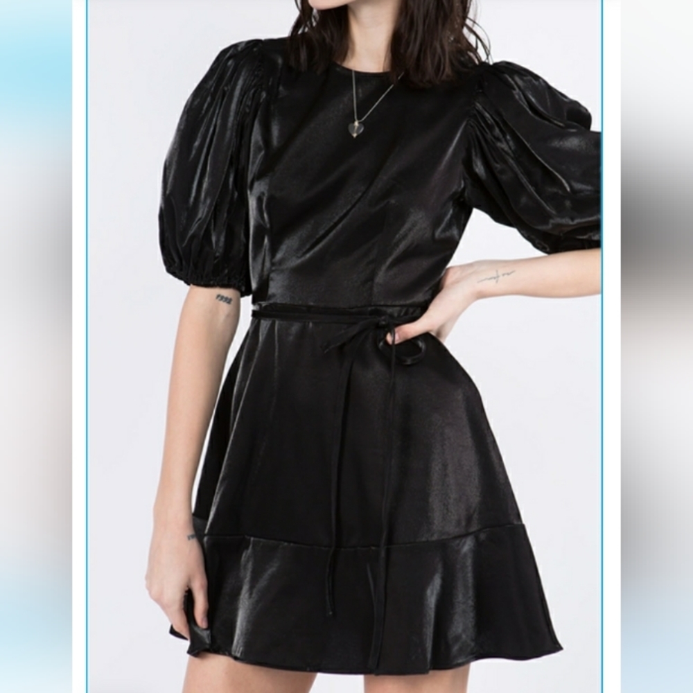 BLACK HALF SLEEVE ABOVE KNEE DRESS - Picture 2 of 3